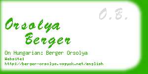 orsolya berger business card